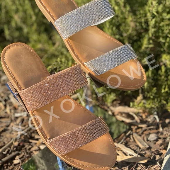 Rose Gold Bling Bling Rhinestone Sandal Slide - Picture 6 of 8